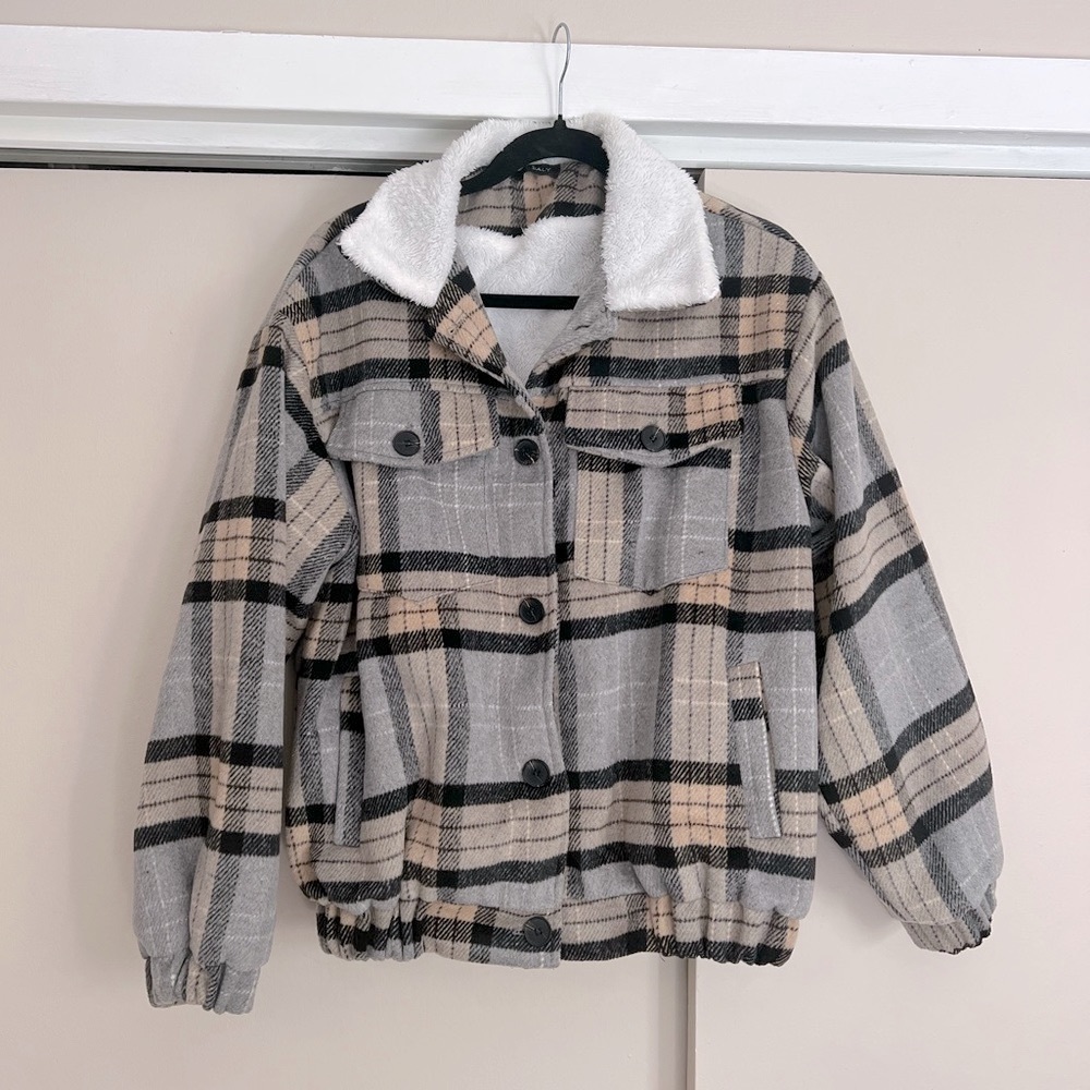 Aly Daly Plaid Fur Lined Jacket